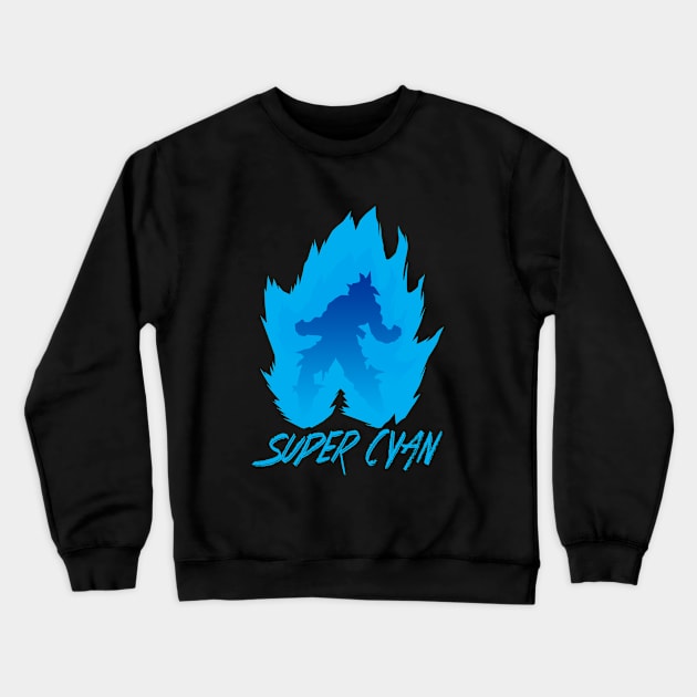 Super Cyan Crewneck Sweatshirt by emodist